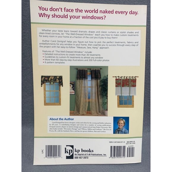 The Well-Dressed Window Book Measure Sew Hang by Carol Zentgraf - Picture 2 of 2
